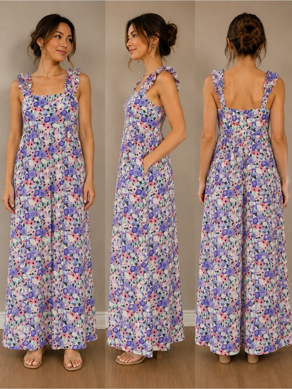 NWT Kori Plus Floral Wide Leg Jumpsuit - Picture 1 of 8